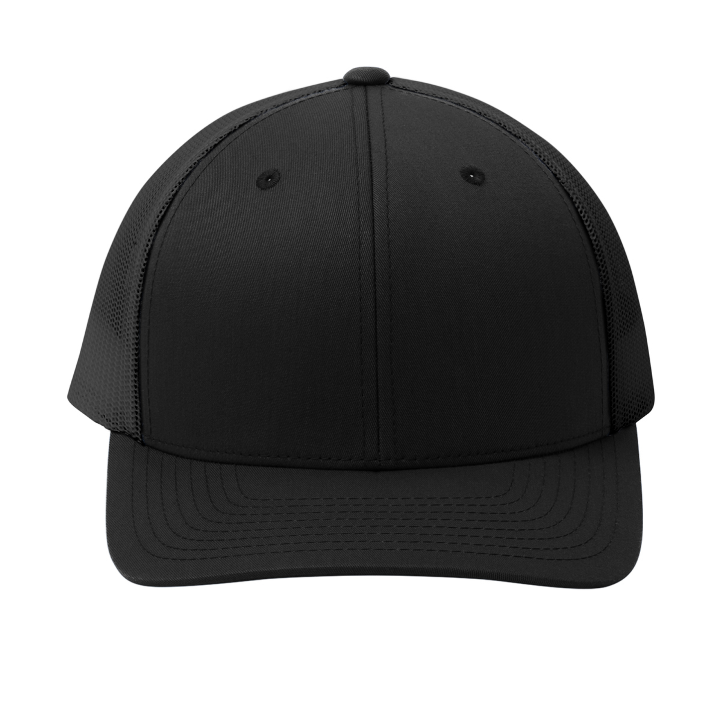Sport-Tek Trucker Hat with faux leather patch